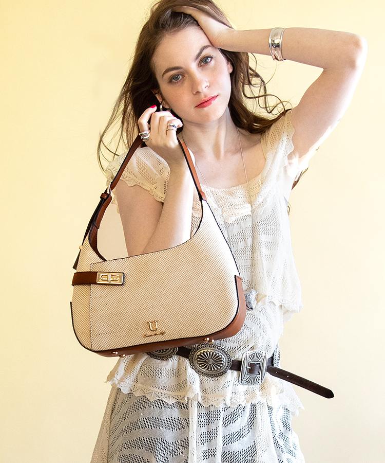 Plie【プリエ】キャンバスコンビワンハンドルバッグ