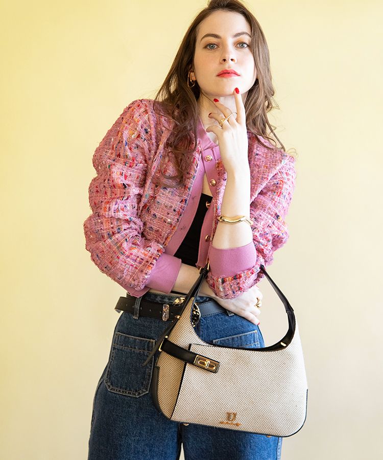 Plie【プリエ】キャンバスコンビワンハンドルバッグ