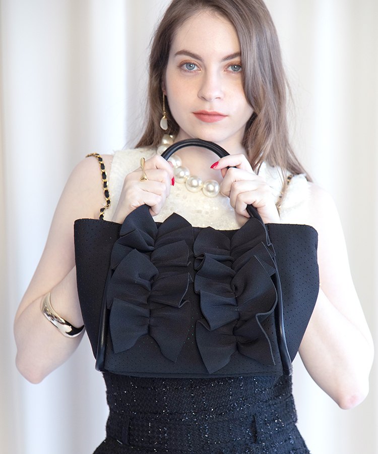 Moelleux【モワルー】フリルトートバッグ Mサイズ