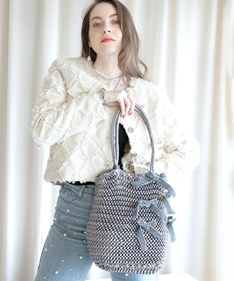Ruban【ルバン】トートバッグ 飛ばしリボン付き