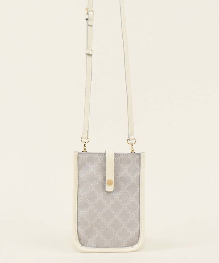 Ensemble【アンサンブル】ジャガードスマホポシェット／ショルダーストラップ