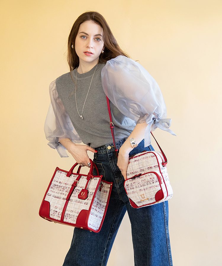 ツイードJuliangle【ジュリアングル】トートバッグ／Mサイズ