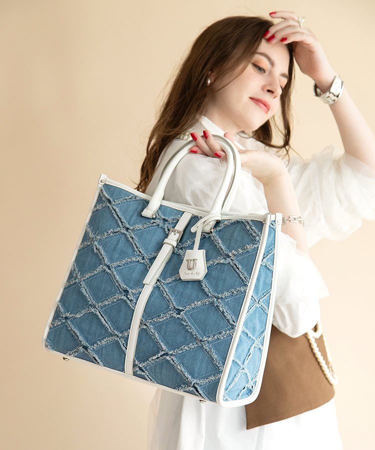 Juliangle【ジュリアングル】デニムトートバッグ ／Lサイズ／ショルダー付き