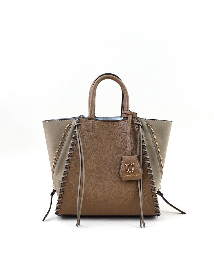 Point sac【ポワン サック】スエードコンビジッパートートバッグ／Sサイズ