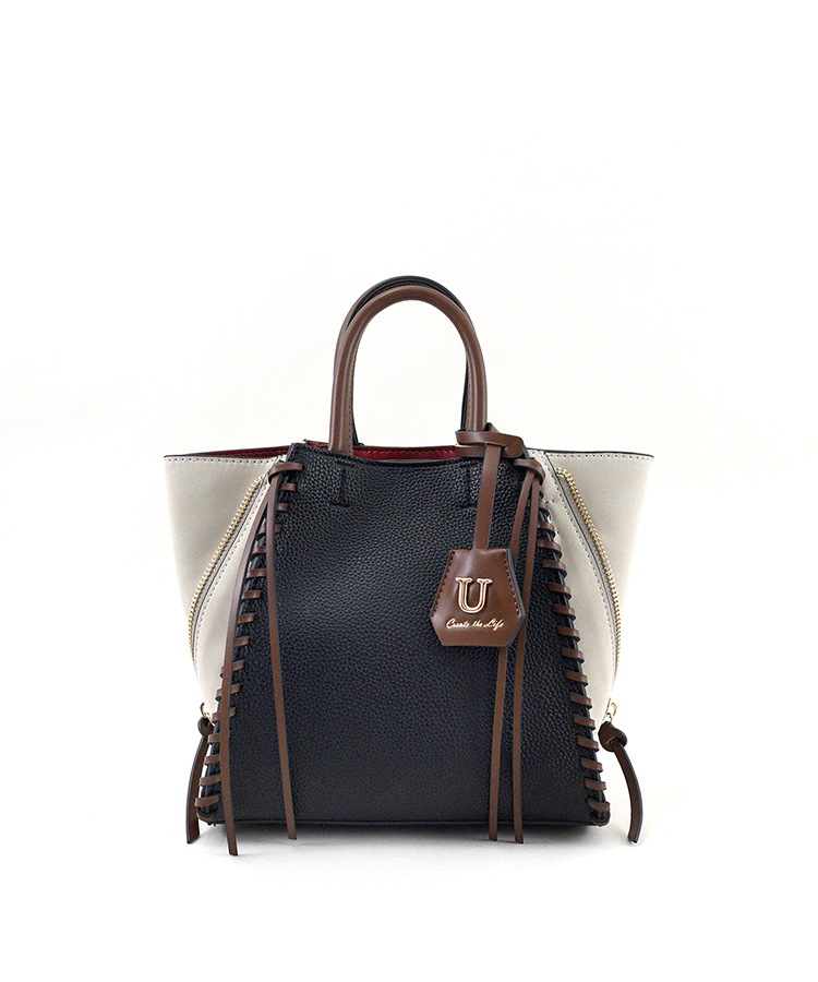 Point sac【ポワン サック】スエードコンビジッパートートバッグ／Sサイズ