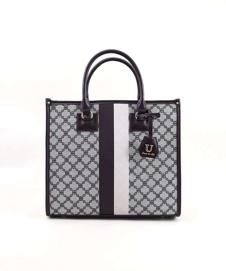 ジャガードライン Angle【アングル】トートバッグ／Lサイズ／ショルダー付き