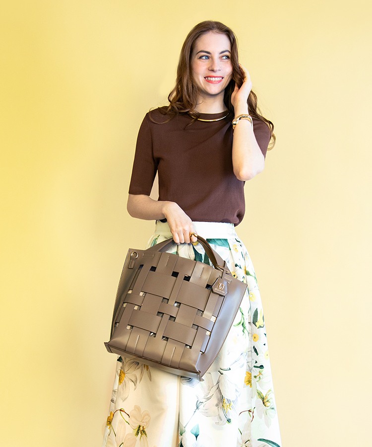 Fenetre【フネートル】メッシュ編みトートバッグ/ショルダー付き